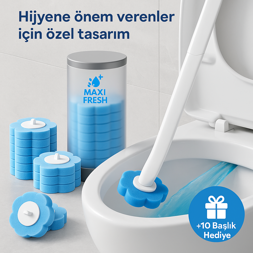 MaxiFresh Hijyenik Tuvalet Fırçası(+10 Adet Hediye Başlıklı)