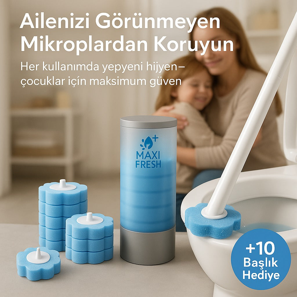 MaxiFresh Hijyenik Tuvalet Fırçası(+10 Adet Hediye Başlıklı)