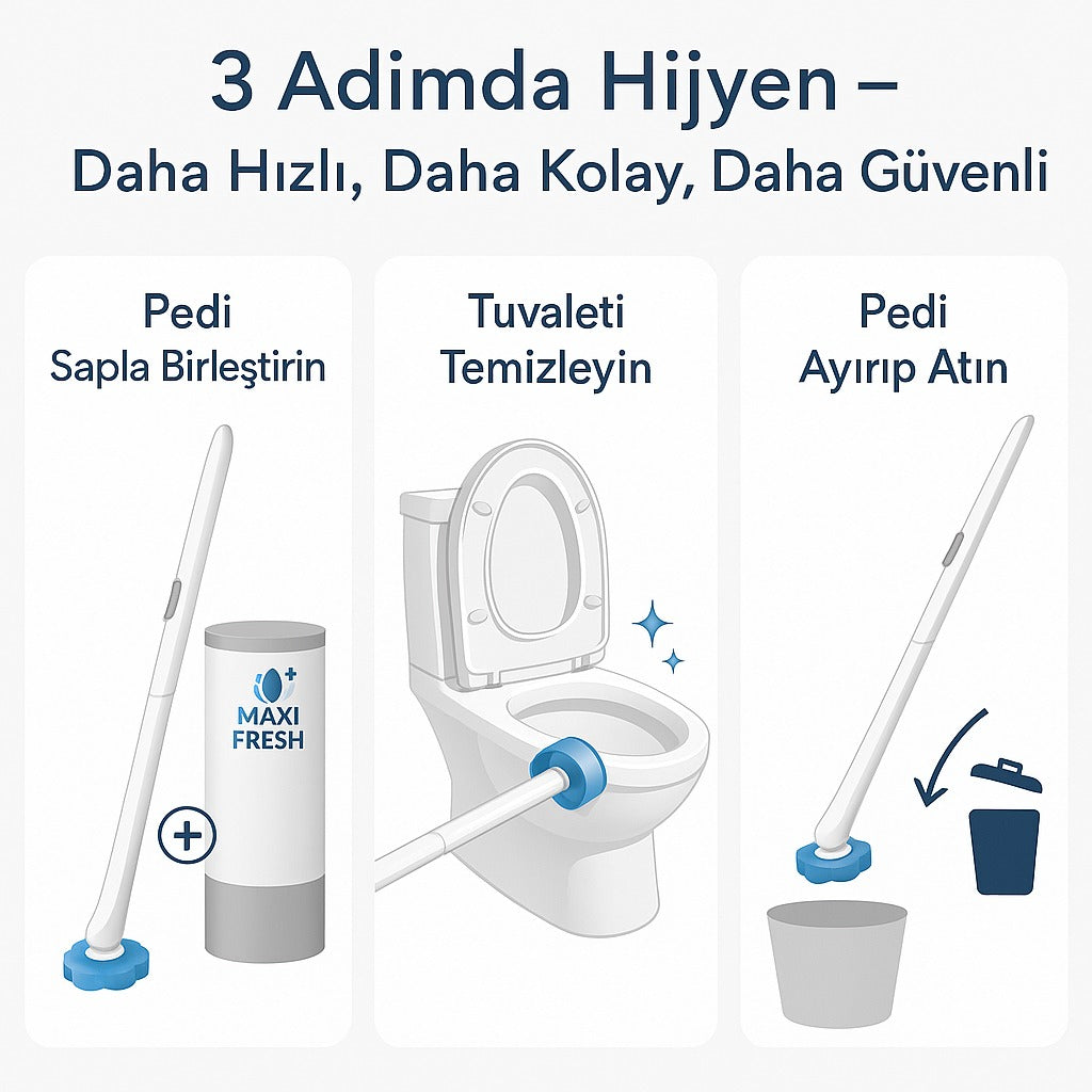 MaxiFresh Hijyenik Tuvalet Fırçası(+10 Adet Hediye Başlıklı)