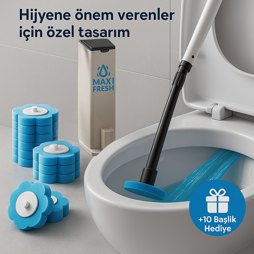 MaxiFresh Kullan At Başlıklı Hijyenik Tuvalet Fırçası